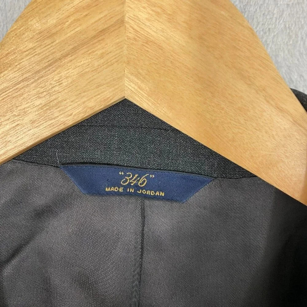 Brooks Brothers Stretch Wool Blazer Sport‎ Coat Men's 46R Gray Suit Jacket